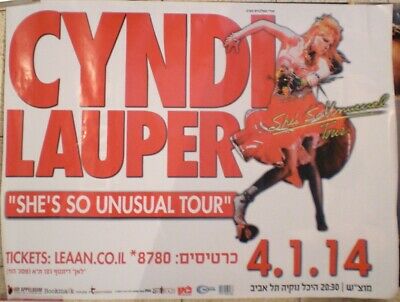 Cyndi Lauper She's So Unusual Tour Israel Israeli Poster